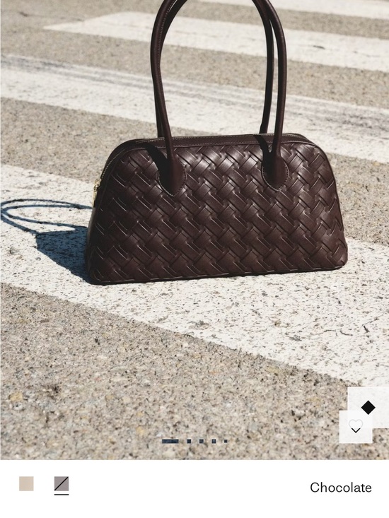 Mango Handbags - NWT Mango Chocolate Braided “Bowling Bag” Purse